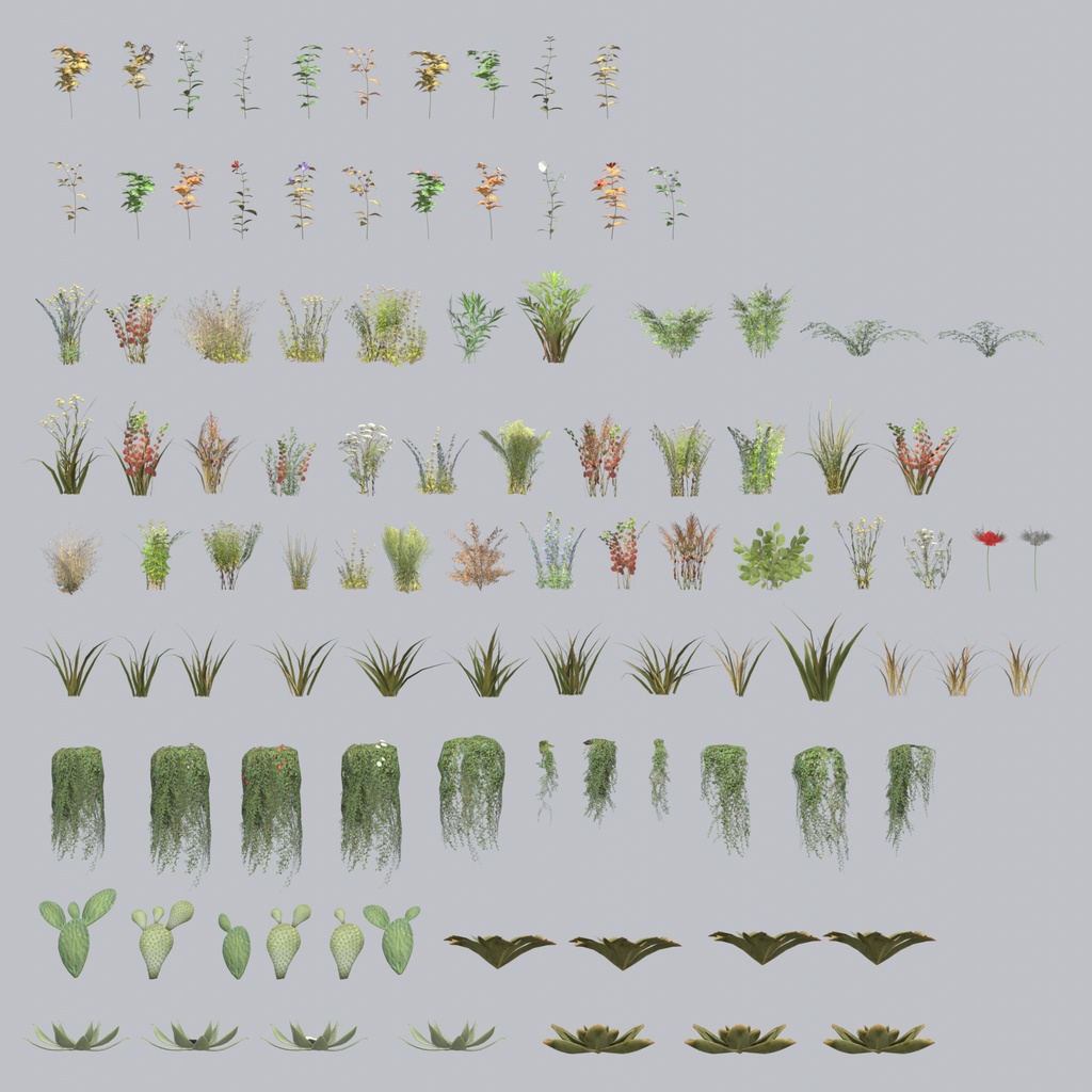 3Dモデル「薄汚れた鉢植えセット0」