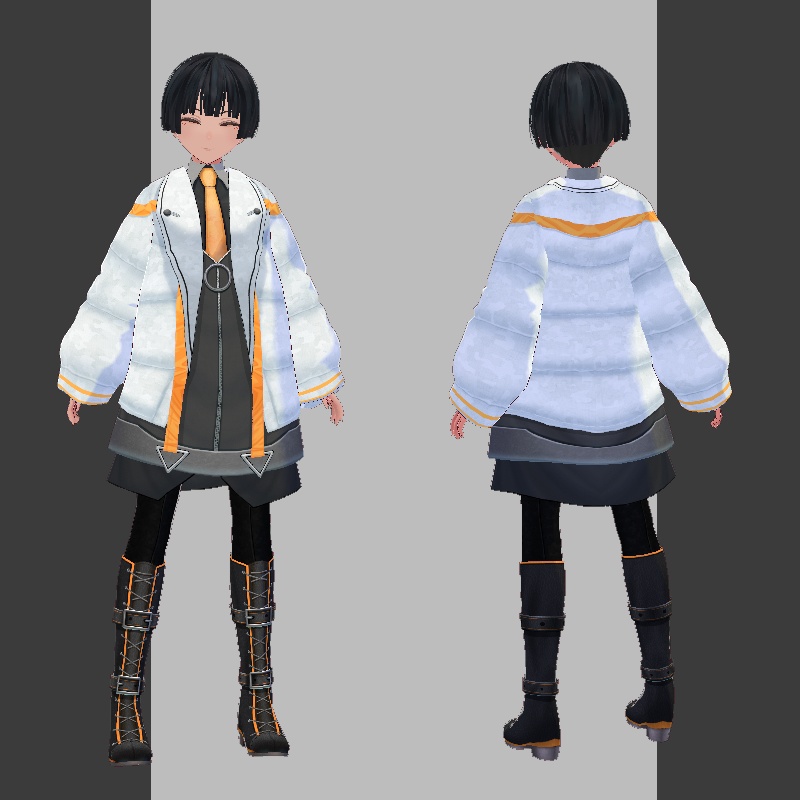 【VRoid衣装】サイバーパンクダウンジャケット&ブーツ