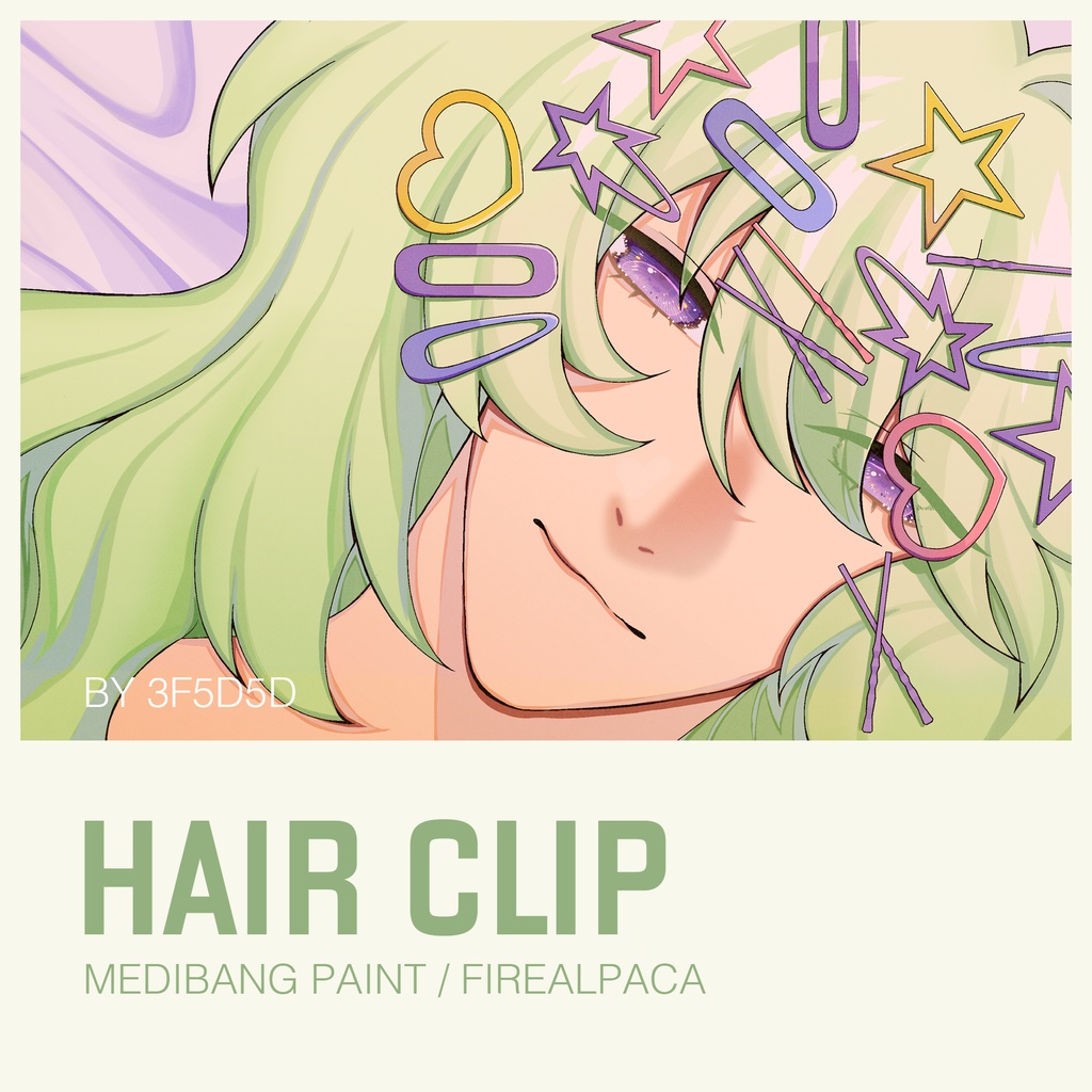 Cute Hair Clip MediBang Paint and Firealpaca Brush (ヘアクリップブラシ)