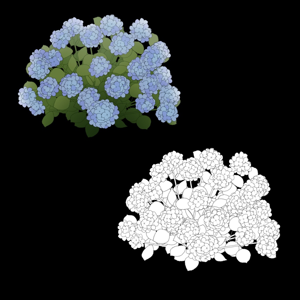 Hydrangea MediBang Paint and Firealpaca Brush (あじさいブラシ)