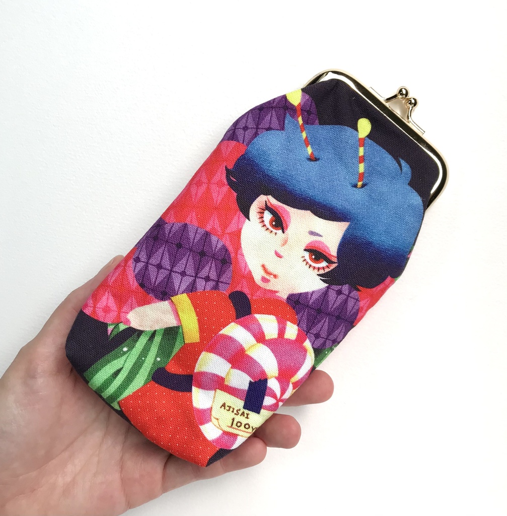 【ラス1】あじさい売り少年のがま口ポーチ