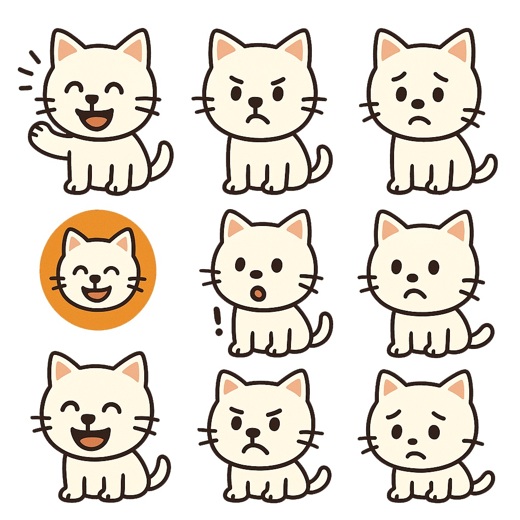 【商用利用可】かわいい動物キャラクター素材パック Vol.1(猿・犬・猫)