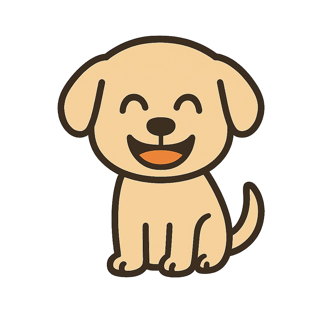 【無料配布】かわいい犬キャラクター素材（喜び表情）