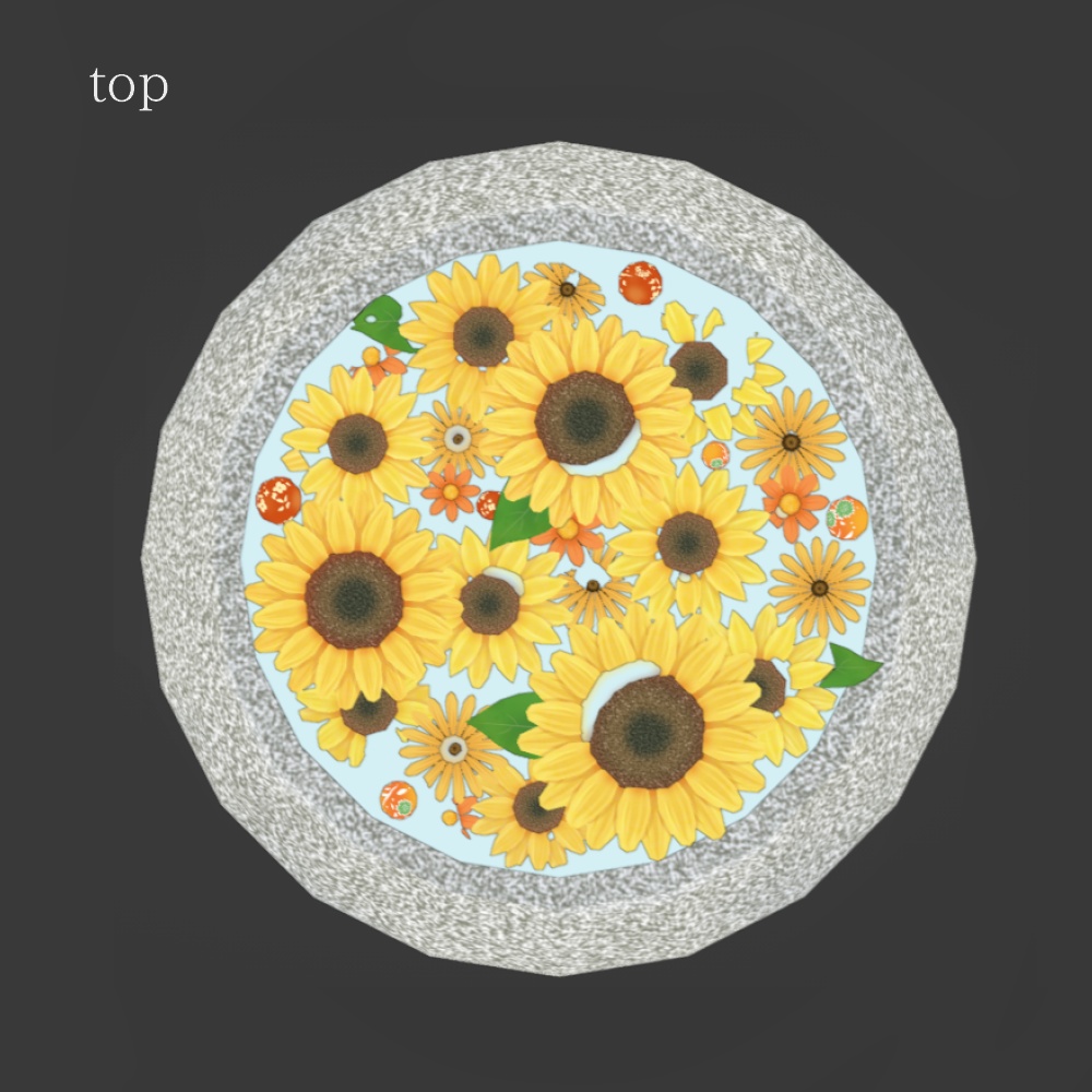 向日葵の花手水