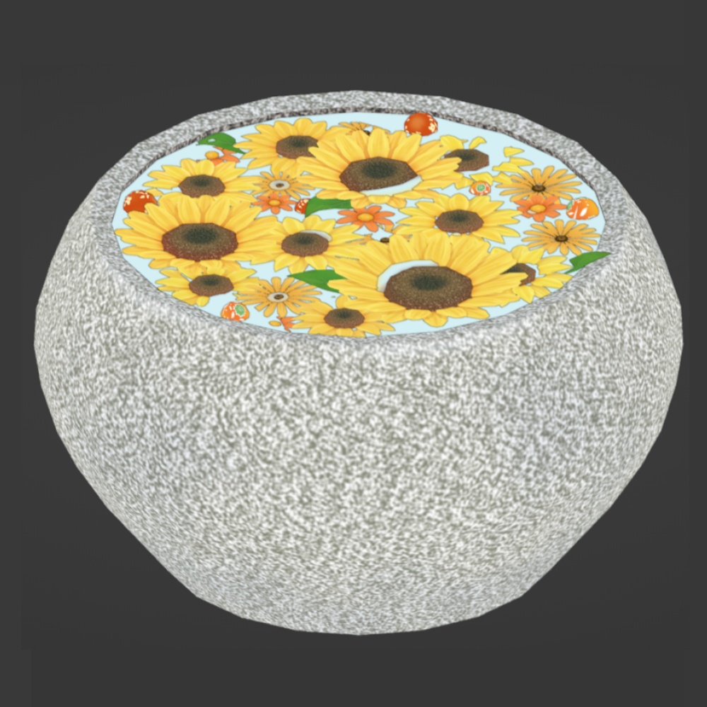 向日葵の花手水