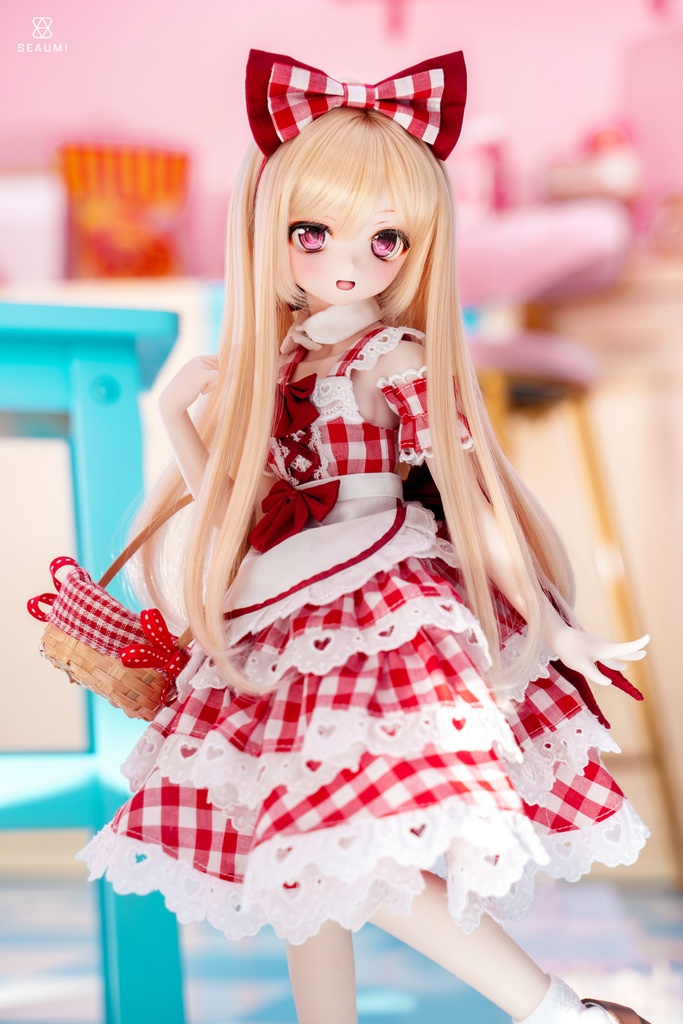 【萌召館】ギンガムチェックジャンパースカート(即納)【MDD/もちあし】