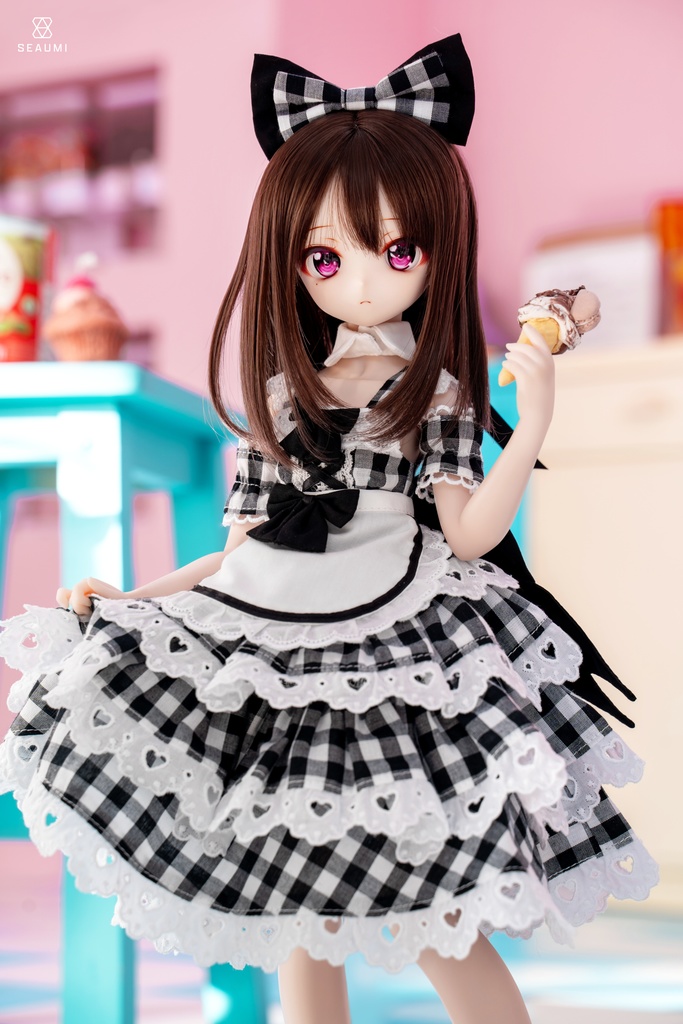 【萌召館】ギンガムチェックジャンパースカート(即納)【MDD/もちあし】