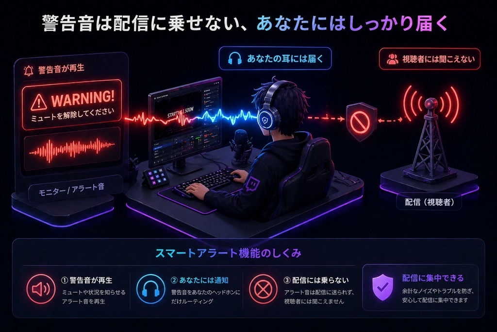 【OBS拡張】配信事故ストッパー!マイクミュート忘れ自動警告ツール(点滅&音でお知らせ)