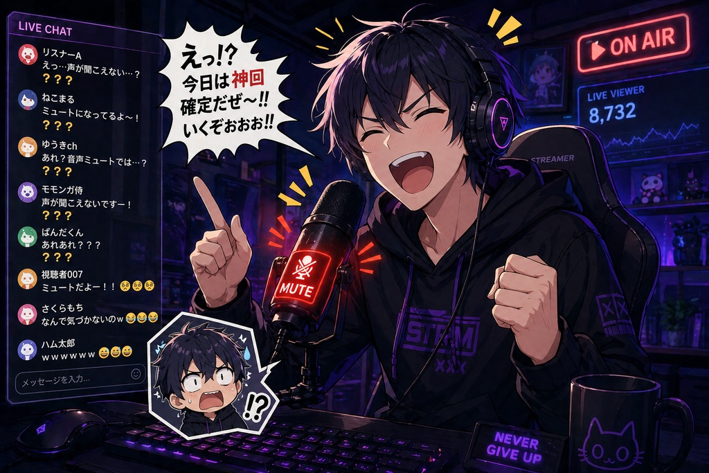 【OBS拡張】配信事故ストッパー!マイクミュート忘れ自動警告ツール(点滅&音でお知らせ)