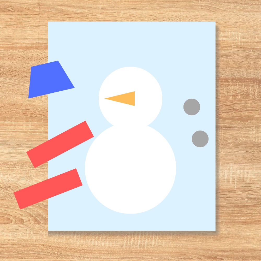 【冬のはさみ練習】切って貼ってつくる ゆきだるま|A4サイズ・プリントPDF|Winter Scissor Skills Worksheet | Cut and Paste Snowman | Preschool Fine Motor Activity | Kids English Printable