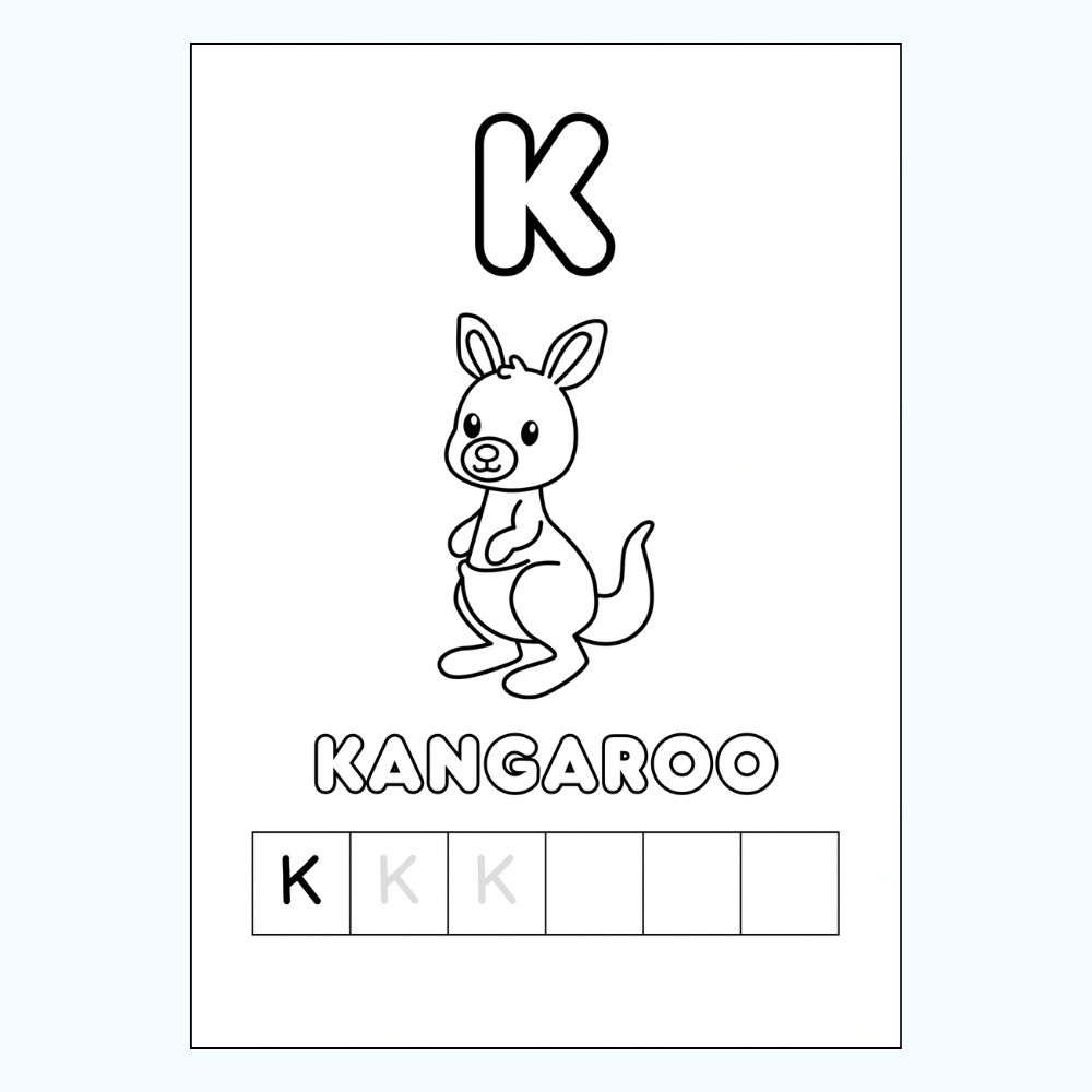 アルファベットなぞり書き&ぬりえワーク|A-Z動物プリント(全26枚・幼児向け)|Alphabet Worksheets