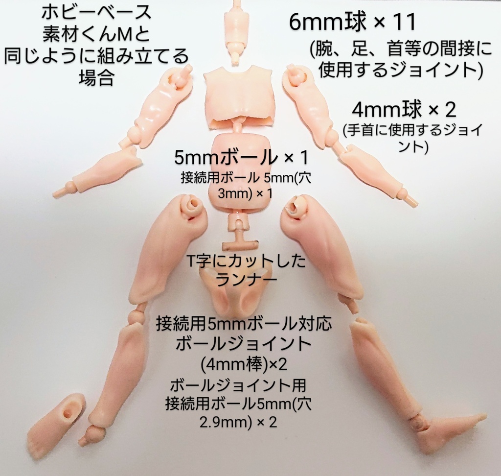 簡易男性可動素体 1/12スケール 3Dプリンター出力品