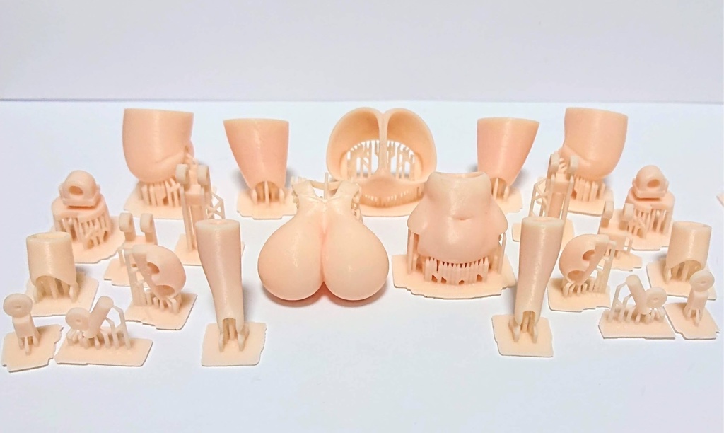 メガミデバイス PUNI☆MOFU用サイズ 「ボディパーツ D 太めの胸、下半身」 3Dプリンター出力品