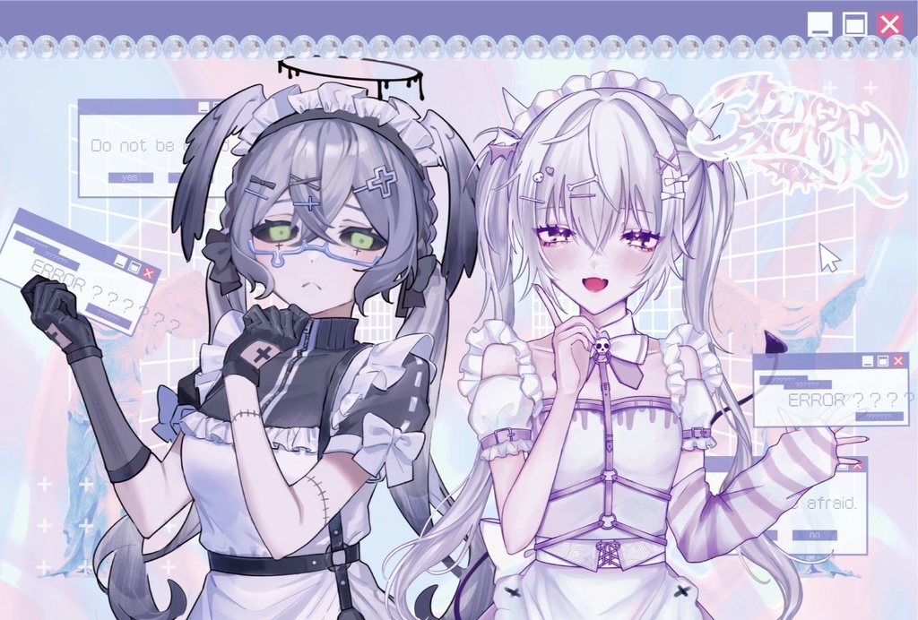 天使と悪魔ドリーミーポストカード