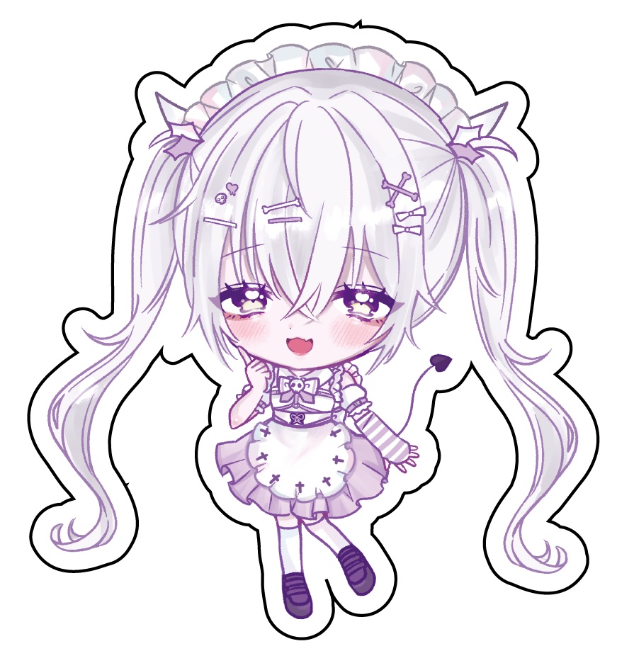 白悪魔デフォルメステッカー