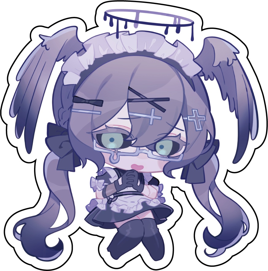 黒天使デフォルメステッカー