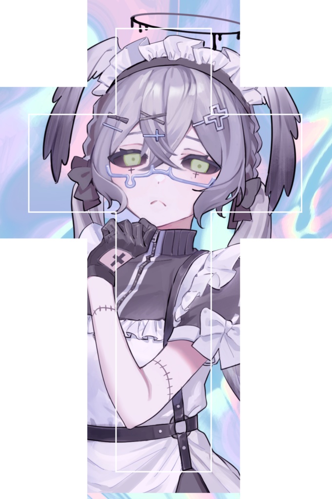 黒天使クロスステッカー