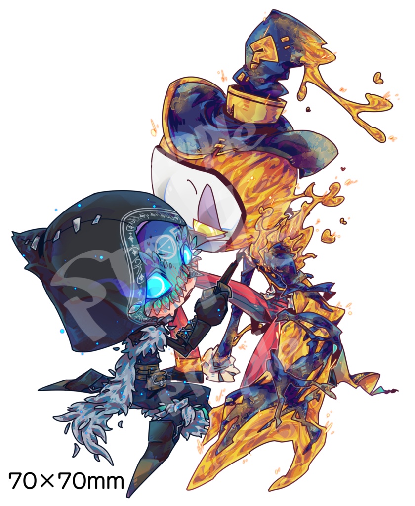 70×70mm同人アクリルキーホルダー 金のテンタクル/夜行フクロウver.