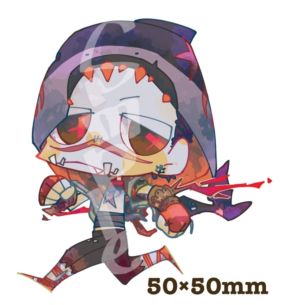 50×50mm同人アクリルキーホルダー ホオジロザメver.