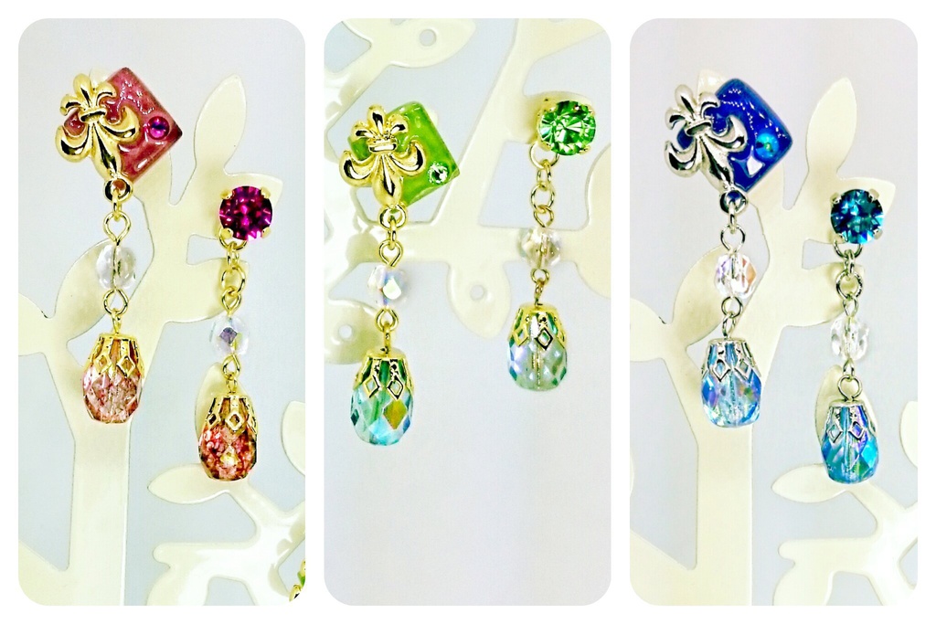 【鉄オル / 鉄華団】 シノ・ユージン・三日月・オルガ 華イメージピアス&イヤリング