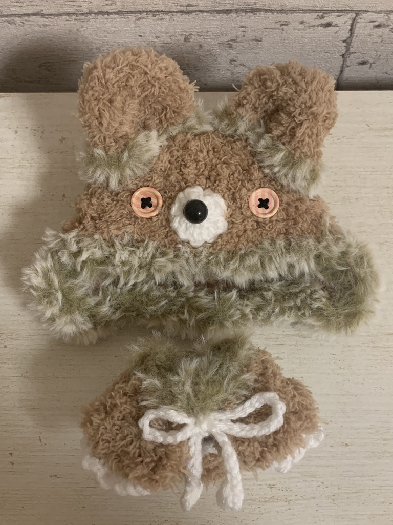 【16cmぬい用】うさぎポンチョ(色多種ご用意)