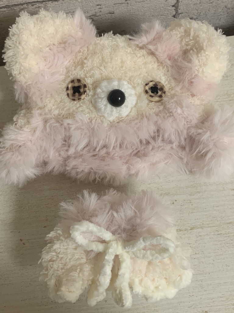 【16cmぬい用】くま耳ぽんちょ(色多数ご用意有)