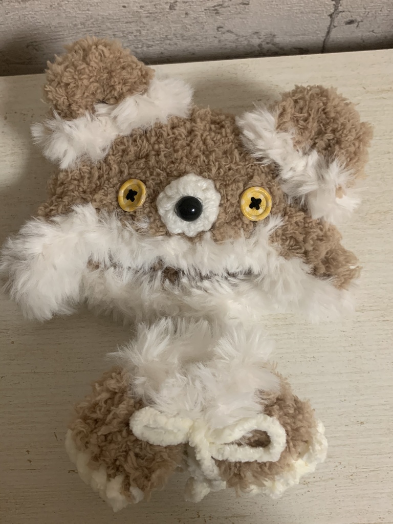 【16cmぬい用】くま耳ぽんちょ(色多数ご用意有)