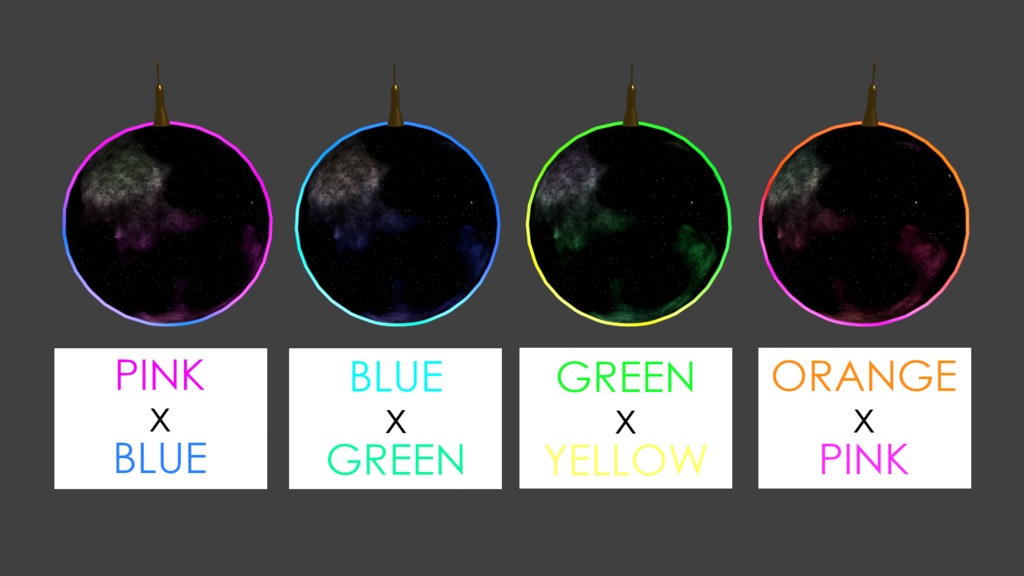 【3D装飾品】宇宙色のピアス earring-piece of COSMOS