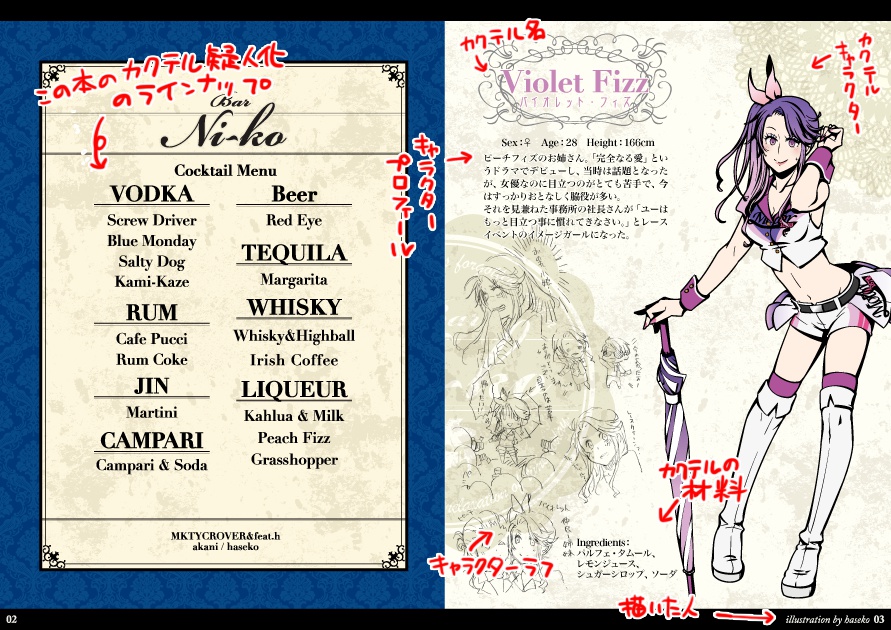 Bar Ni-ko 設定イラスト集2