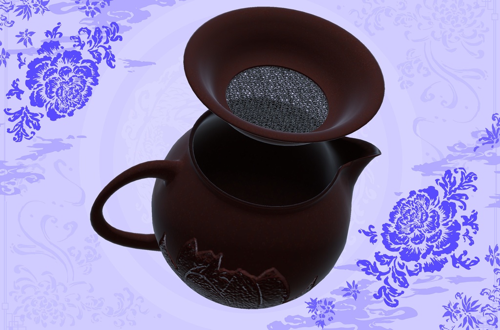 【3Dモデル】中華茶器セット、中華ティーポット