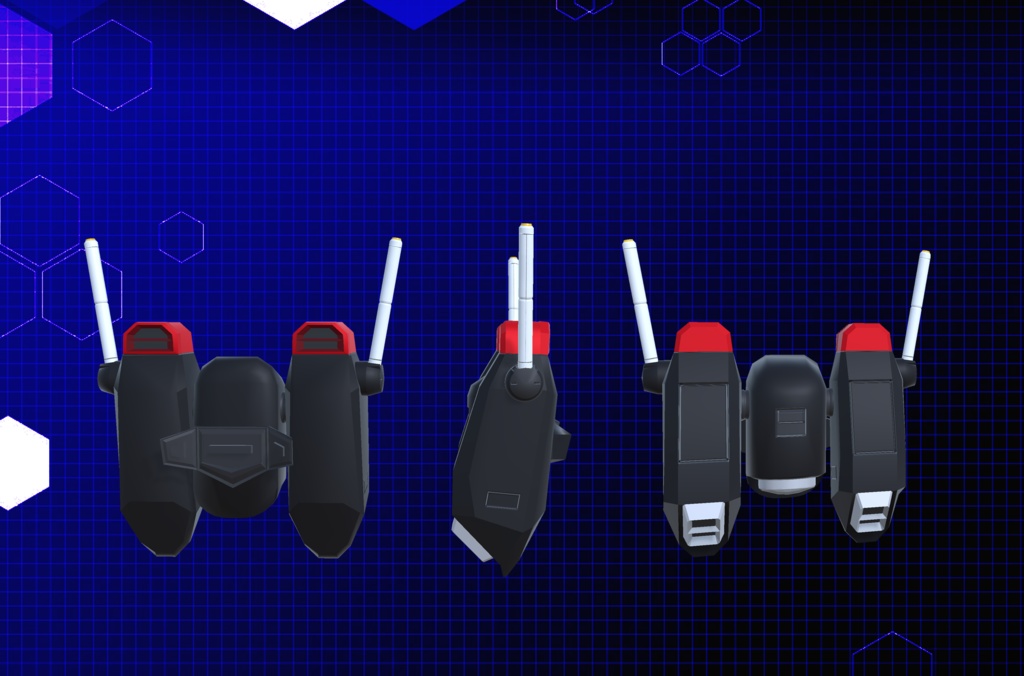 【3Dモデル】ビームサーベル、ビームライフル、大剣展開式シールド、ジェットバックパック、機動武装セット