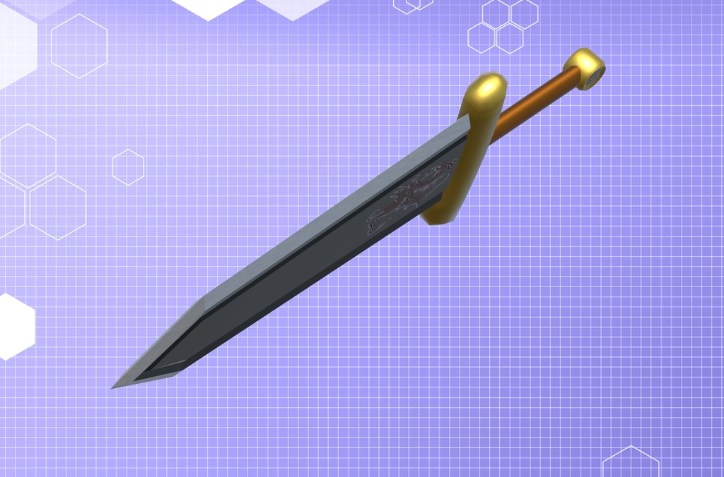 【3Dモデル】赤竜の大剣