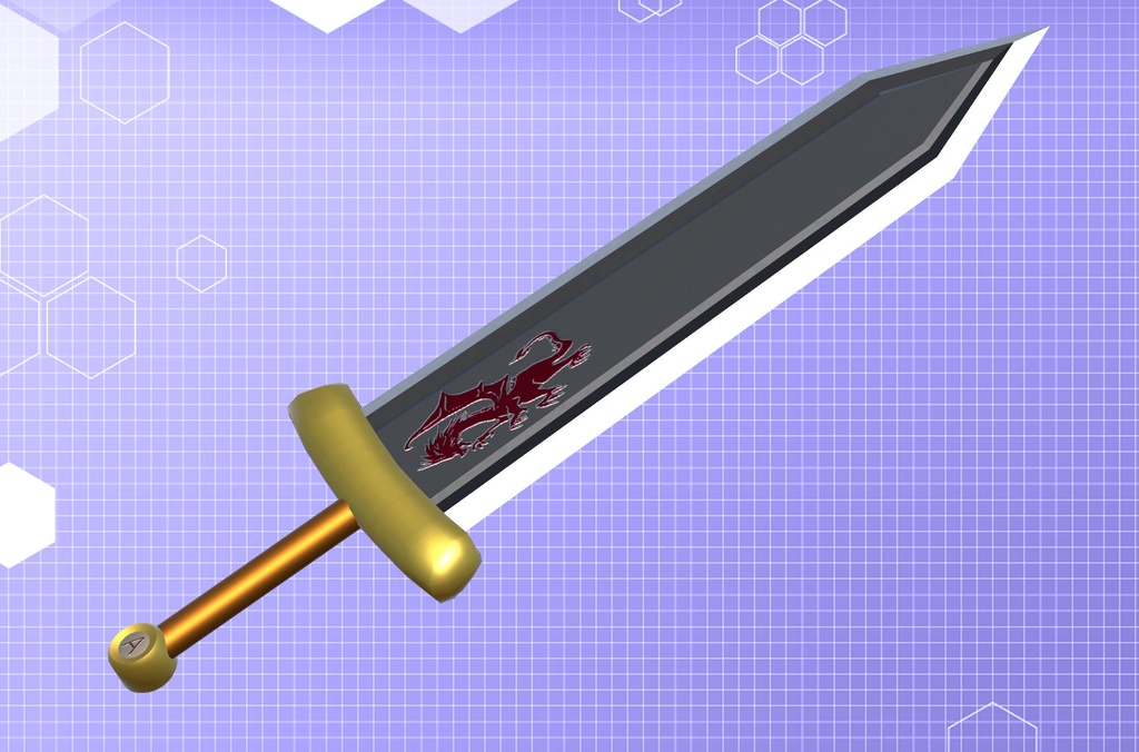 【3Dモデル】赤竜の大剣