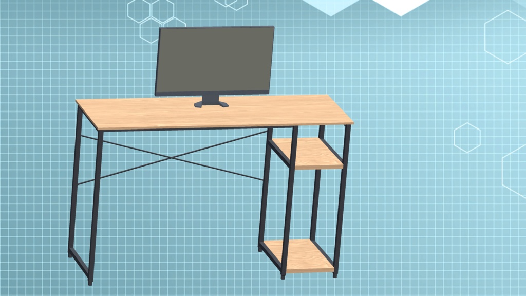 【3Dモデル】モニター PCデスク セット