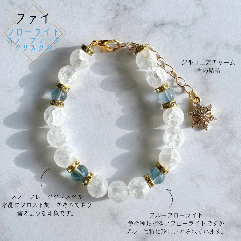 【黒鋼・ファイイメージ】天然石ブレスレット