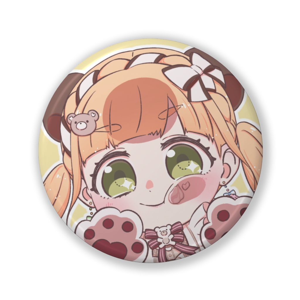 ぺったりくまちよ缶バッチ