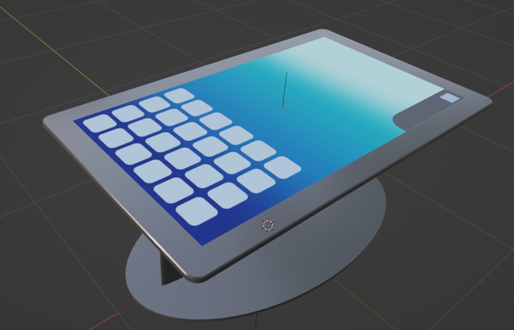 テーブル型ディスプレイ(FBXファイル)(クリスタ素材)