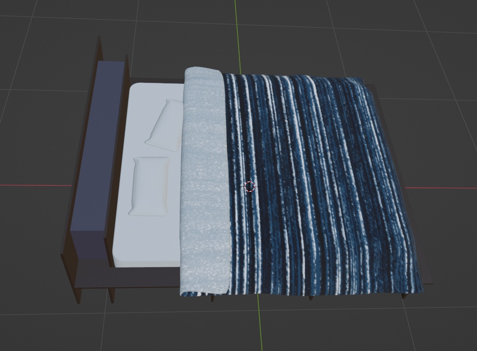 【商用可】クイーンサイズベッド(FBXファイル)(クリスタ素材)