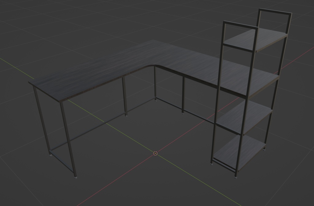 【商用可】棚付きL字デスク001