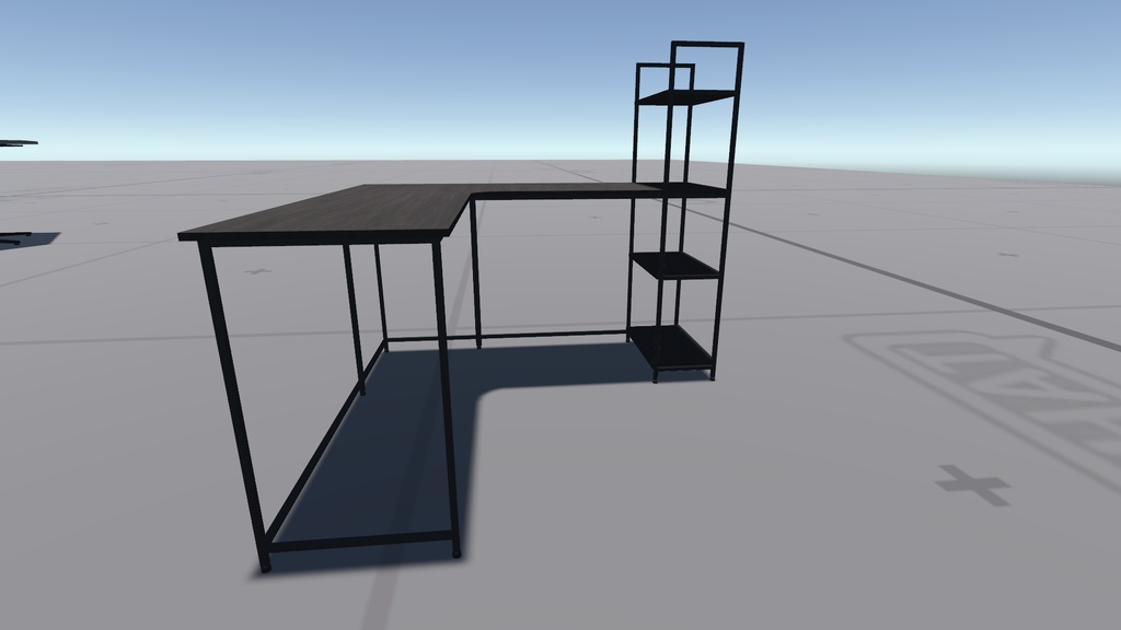 【商用可】棚付きL字デスク001