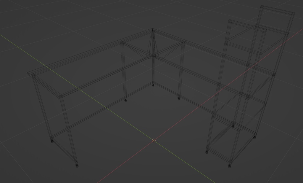 【商用可】棚付きL字デスク001