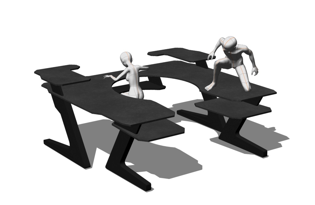 【商用可】コの字デスク001