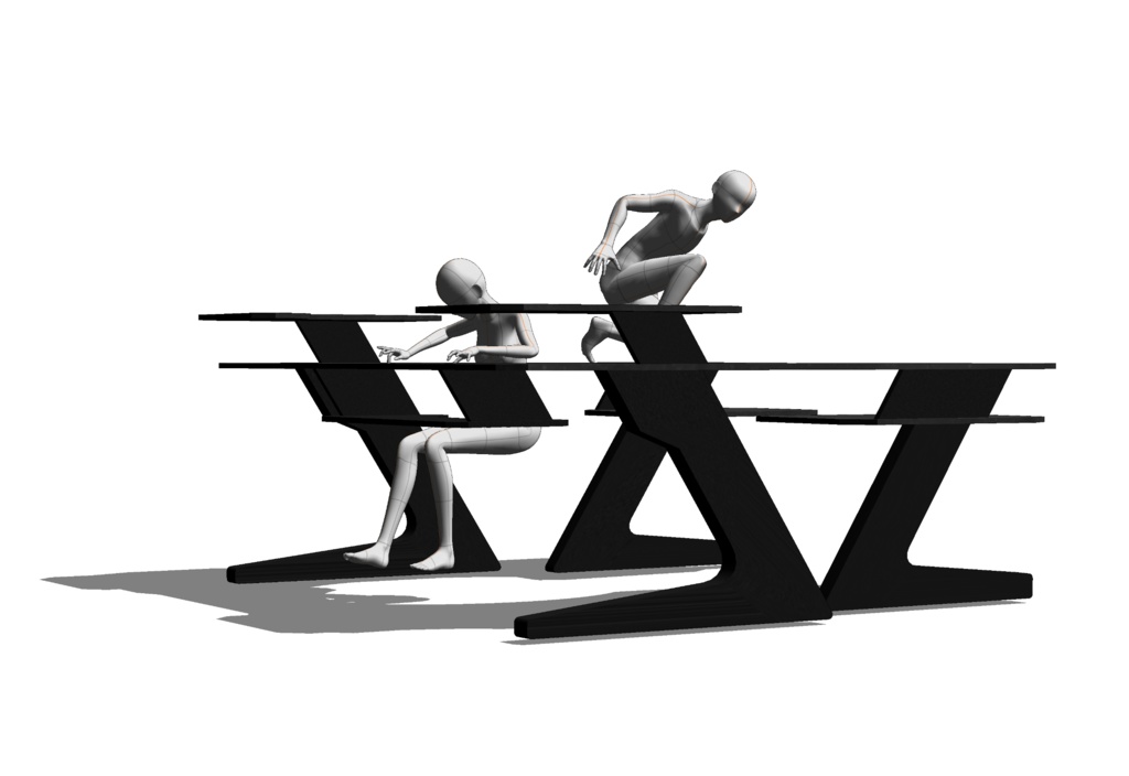 【商用可】コの字デスク001