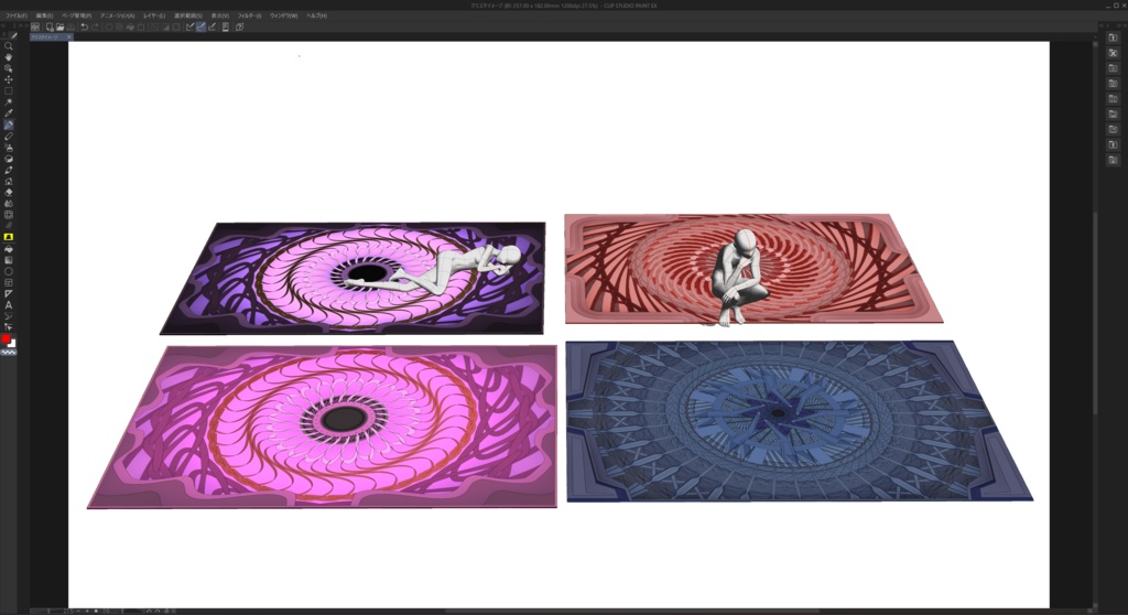 【商用可】カーペット002 4種【メダリオンデザイン】