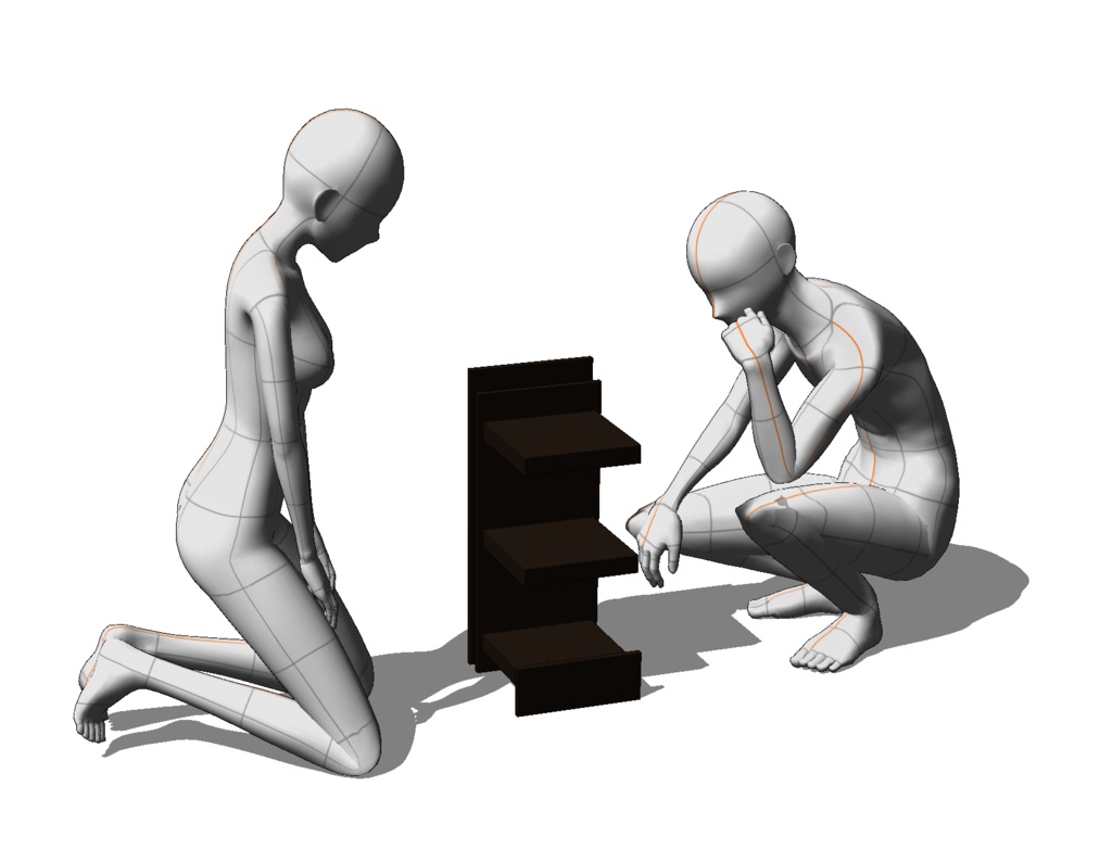 【商用可】ベッドサイドテーブル001(FBXファイル)(クリスタ素材)(VRC素材)