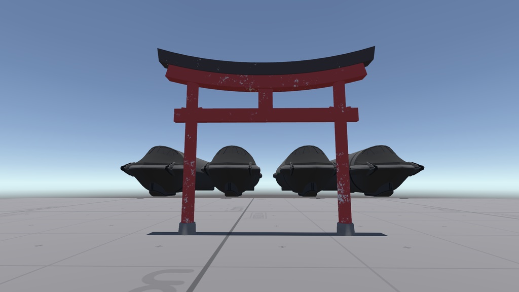 【商用可】鳥居001(FBXファイル)(クリスタ素材)(VRC素材)