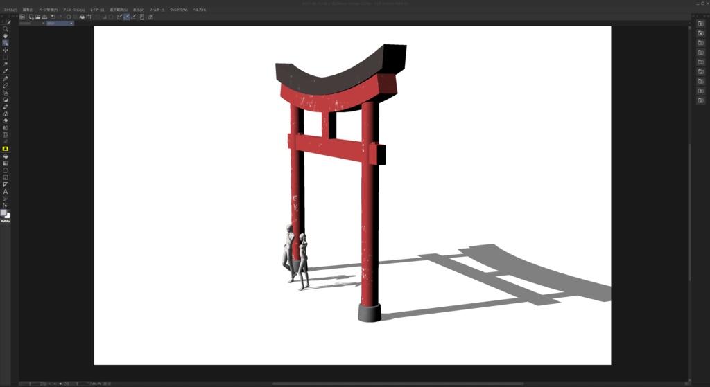 【商用可】鳥居001(FBXファイル)(クリスタ素材)(VRC素材)