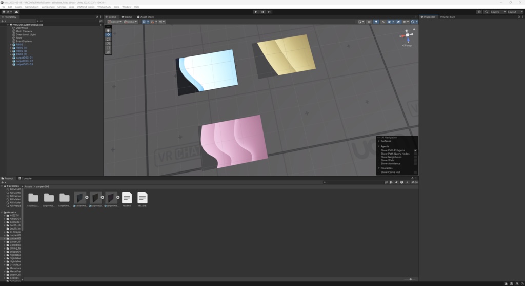 【商用可】カーペット003 3種(FBXファイル)(クリスタ素材)(Unity素材)