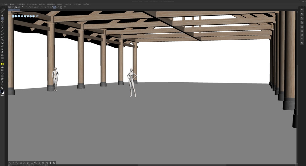 【商用可】マーケットホール001(FBXファイル)(クリスタ素材)(Unity素材)