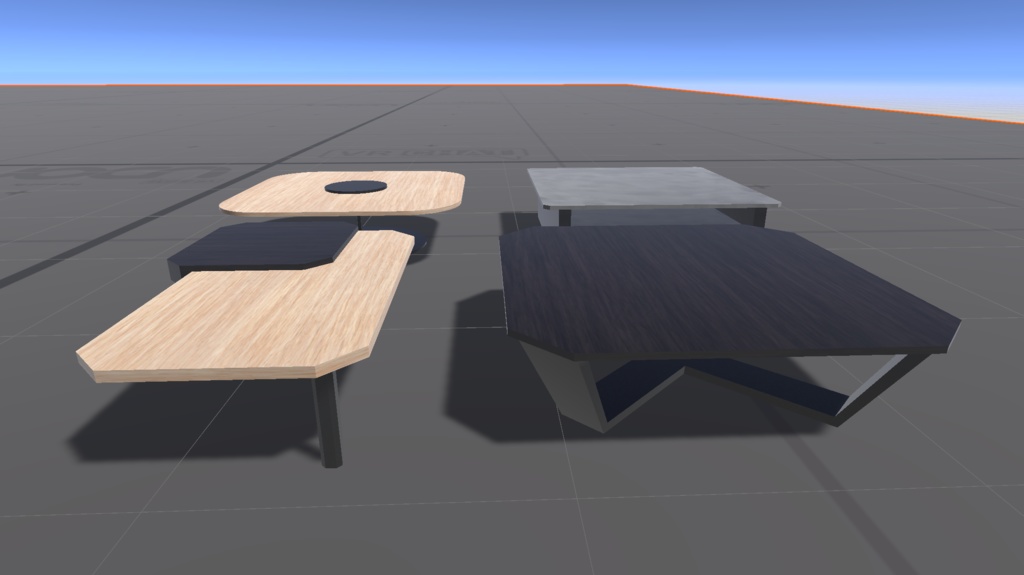 【商用可】ローテーブル001 4種(FBXファイル)(クリスタ素材)(Unity素材)